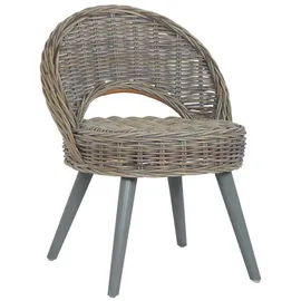 vidaXL Sessel Kubu-Rattan 1 Stück  grau