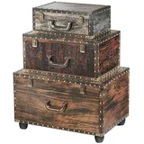 Kobolo Kommode Regal in Kofferoptik - VACAY - 3 Fächer - 55x40x66cm