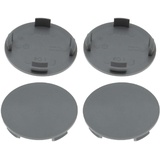 4 Nabenkappen Ø 64,0 mm - 58,0 mm / flach grau / Klebefläche