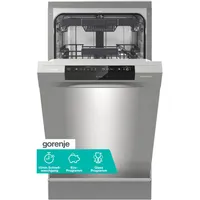 Gorenje GS541C10X Geschirrspüler/Freistehend/ 45 Breite/ 10 Maßgedecke/ 5 Programme/ 15min Schnellwaschgang/Eco-Programm/MultiClack/Selbstreinigender Filter/dritter Sprüharm/TotalDry/EEK C