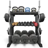 Hantelständer mit 3 Ebenen, 500 kg Kapazität, verstellbar, für das Fitnessstudio zu Hause, robuster Hantelständer für Kurzhanteln, Kugelhanteln und Hantelscheiben (nur Gestell)