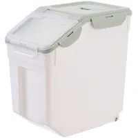 Frischhaltedose, luftdicht, 25 kg, für Reis, Müsli, Getreide, Sojabohnen, Küchenbehälter, Spender für trockene Waren, feuchtigkeitsbeständig, Tierfutterbehälter, grüne Farbe