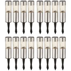16 LED Edelstahl Solarlampen für den Außenbereich
