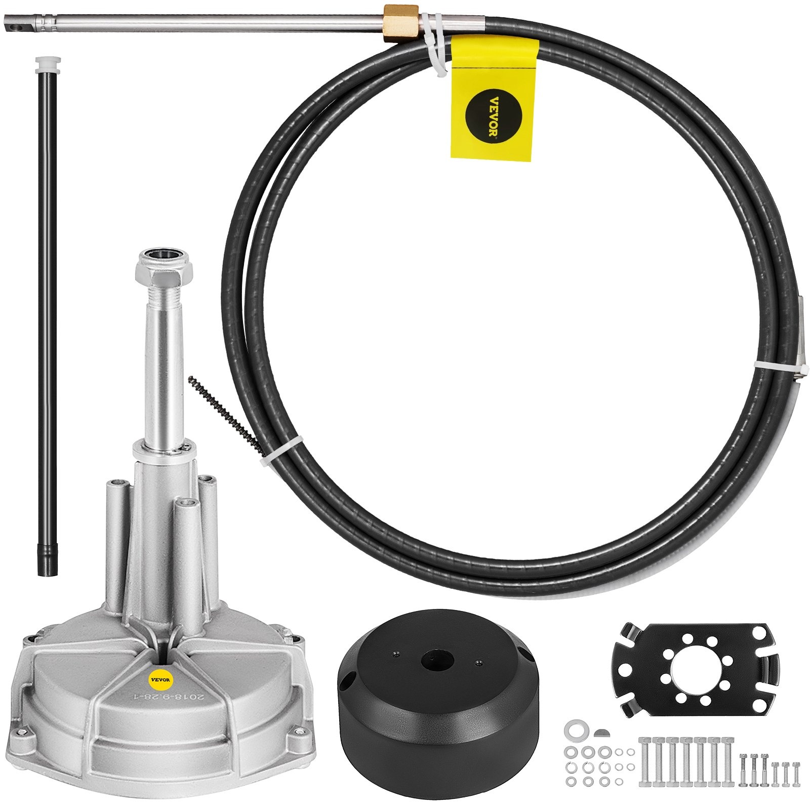 Außenbordbootlenkung mit 15'-Lenkkabel Marine-Lenksystem 3/4'' Welle