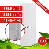 Kühlschrank freistehend  255 Liter Vollraum Weiß Stand Kühlgerät LED 145,5 cm