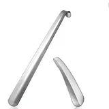 WEIWUXIAN 2 Stück Edelstahl Schuhanzieher, 16 & 42cm, Schuhlöffel Metall Lang, Sehr Stabile Ausführung, für Mann, Frauen, Kinder, Senioren, Schwangere