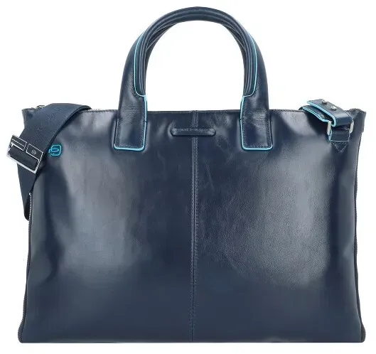 Piquadro Blue Square Aktentasche Leder 42 cm Laptopfach  blau