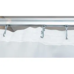 Textil Duschvorhang Weiss 120x230 cm mit Gardinenband und Haken Gardine Fenstervorhang