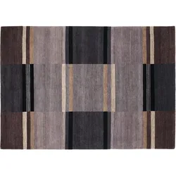 Teppich OCI DIE TEPPICHMARKE "Sensation Soya" Gr. 2, grau (dunkelgrau), B:90cm H:6mm L:160cm, Seide, Wolle, Teppiche, handgeknüpft, Wohnzimmer