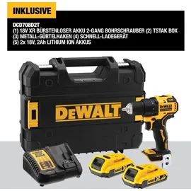 DeWalt DCD708D2T inkl. 2 x 2,0 Ah + Koffer