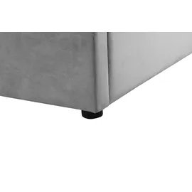 otto home Polsterbett OTTO HOME "Hamar, Knopfsteppung im Kopfteil, bis 250 KG belastbar", grau (hellgrau, hellgrau, hellgrau), B:149cm H:105cm L:217cm, 100% Polyester, Betten, Polsterbett, in verschiedenen Größen und Stoffen und Farben