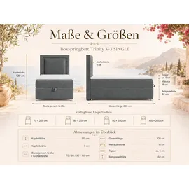 Best For Home Trinity K3 100 x 200 cm Grau
