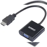 SpeaKa Professional 4064161294315 HDMI / VGA / Klinke Adapter [1x HDMI-Stecker - 1x VGA-Buchse, Klinkenbuchse 3.5 mm] Schwarz