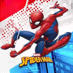 Procos - Spiderman - Servietten (33x33cm, 20 Stück, kompostierbar)