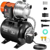 Vevor Gartenpumpe 1176 W 5600 l/h mit Edelstahl-Pumpenkopf und Überhitzungsschutz