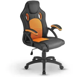 Juskys Racing Schreibtischstuhl Montreal ergonomisch Bürostuhl PC Gaming Stuhl – orange