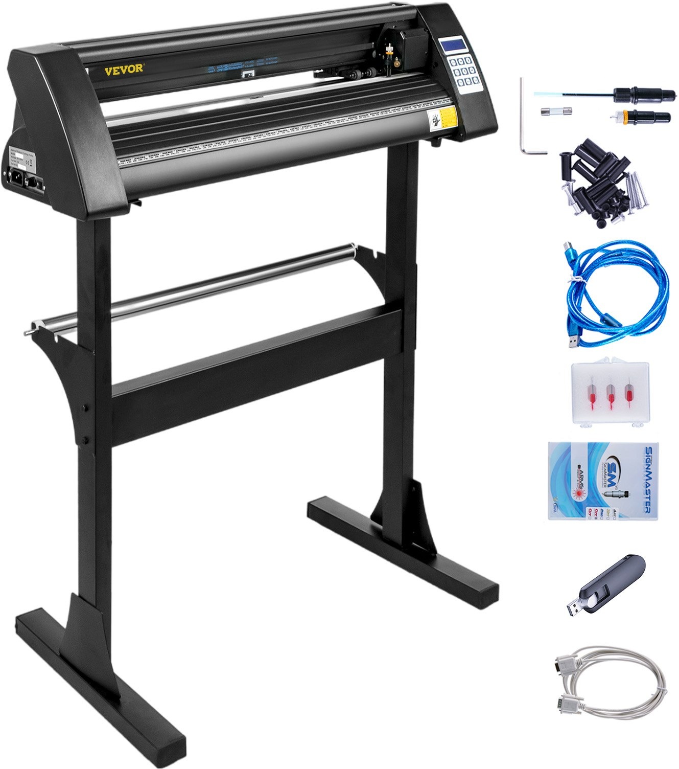 VEVOR 720mm Vinyl cutter 28 Zoll Vinyl Cutter Plotter Maschine Dunkel Vinyl Schneideplotter 630 mm Schneidbreite Cutting Plotter Device Schneider Plotter mit Ständer