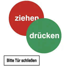 SafetyMarking® Hinweisaufkleber Drücken + Ziehen 10 cm