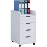 VCM Rollcontainer weiß 4 Auszüge 40,0 x 50,0 x 74,0 cm