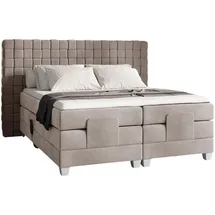 Fun Möbel Boxspringbett Elektrisch Bett VIDAL 160x200cm in Stoff Fresh Macchiato