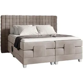 Fun Möbel Boxspringbett Elektrisch Bett VIDAL 160x200cm in Stoff Fresh Macchiato