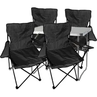 Mojawo 5-teiliges Campingmöbel Set Schwarz - Schwarz