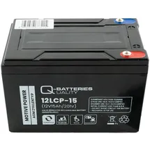 Quality Batteries Q-Batteries 12LCP-15 / 12V 15Ah Blei Akku Zyklentyp AGM Deep Cycle VRLA Schraubanschluss M5