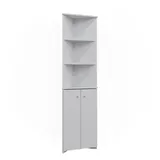 Vicco Badschrank Fynn Weiß 36 x 175 cm Eckschrank 2 Türen