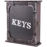 Tubayia Vintage Holz Schlüsselkasten Wandhalterung Schlüsselschrank mit 6 Haken für Haus Dekoration