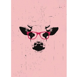 Queence Leinwandbild, BxH: 40 x 60 cm - rosa | schwarz