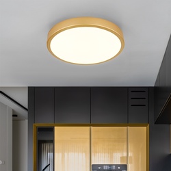 Deckenleuchte Deckenlampe Wohnzimmerlampe LED Metall Messing Rund D 25 cm