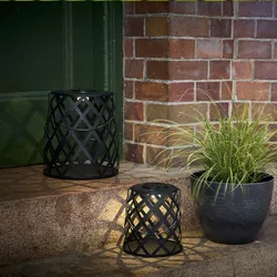 LED Solar Laterne zum Hängen o. Stellen H: 28cm Sensor Terasse Garten