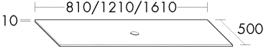 Burgbad Waschtisch-Platte Massanfertigung Glas HGL 10x...x500 Dunkelgrau Hochglanz, APAA999A0121 APAA999A0121