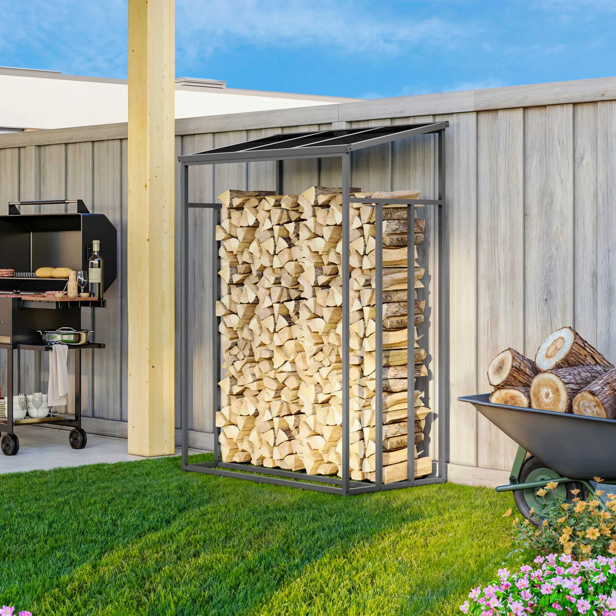 PRIMEYARD  130 x 72 cm Kaminholzregal - (GFPV01025)