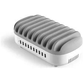 COMPULOCKS 10 Port USB Charg Dock station WHT UK (USB-A, 10 Ports), Dockingstation - USB Hub, Weiss, Grau