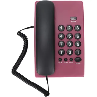 Yunseity Schnurgebundenes Telefon, Festnetztelefon, Festnetztelefon, Batteriefrei, Einzigartige Farbe, Festnetztelefone für das Büro für Zuhause(Rosenrot)