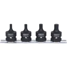 KS Tools 1/2" Kraft-Bit-Stecknuss-Satz, kurz, 4-tlg.