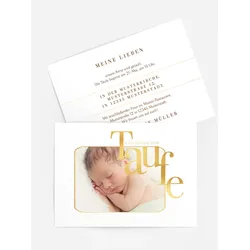 Einladungskarten Taufe selbst gestalten mit Spruch und Fotos im Onlinedesigner bei Meine-Kartenmanufaktur.de