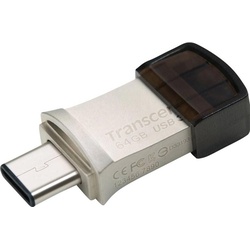 Transcend JETFLASH 890 (64 GB, USB A, USB C, USB 3.1), USB Stick, Silber