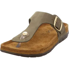 ROHDE Damen Zehentrenner Pantolette Leder Rodigo-D 5860, Größe:38 EU, Farbe:Grün