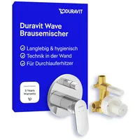 Duravit Wave Fertigmontageset WA4210008010 Unterputz-Wannenarmatur, Umsteller mit automatischer Rückstellung,