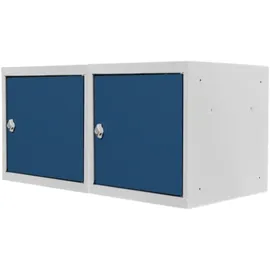 Proregal Mega Deal 2x Schließfachwürfel Blocky mit Drehriegelschloss für Vorhängeschloss 40x40x40cm Lichtgrau/Blau