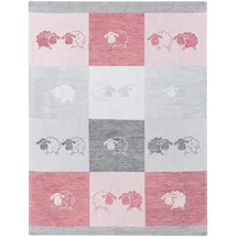 Kracht Küchen Textilien Schäfchen Halbleinen Küchentuch Jacquard 50x70 cm rot 3er Pack
