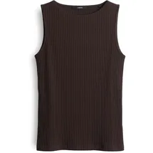 Someday Damen Top | Kamia Slim Jerseytop in Rippstrickoptik Dark Espresso, 38 - 38