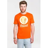 LOGOSHIRT "Brandt Zwieback", Herren, Gr. S, orange, 100% Baumwolle, bedruckt, mehrfarbig, normal, Rundhals, Shirts T-Shirt, mit Retro-Aufdruck