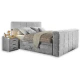 Stella Trading Boxspringbett 180 x 200 cm H2/Silber