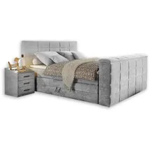 Stella Trading Boxspringbett 180 x 200 cm H2/Silber