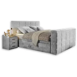 Stella Trading Boxspringbett 180 x 200 cm H2/Silber