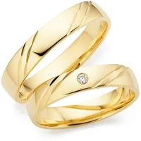 Trauring PHÖNIX "Schmuck Geschenk Gold 333 Ehering LIEBE, 930792, 930793" Gr. 65, gold (gelbgoldfarben), Fingerringe, 65, 0,02 ct SI = kleine Einschlüsse mit Brillant, Gelbgold 333, 4mm, Made in Germany