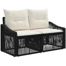 vidaXL Garten-Sofa 2-Sitzanzahl Schwarz